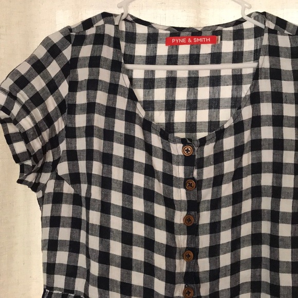 pyne and smith Dresses & Skirts - Pyne + Smith Linen Blue Check Dress